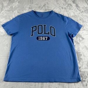 Polo Ralph Lauren Spellout T shirt Men's Large Blue Preppy Capsule Wardrobe